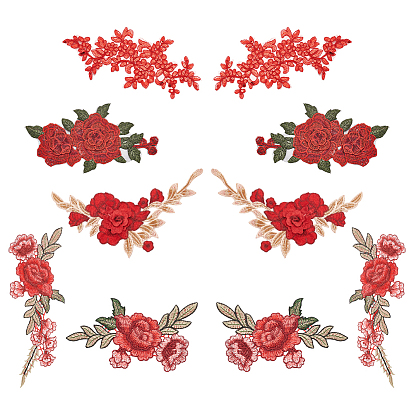 5 пары 5 стиль 3d цветочные аппликации, Компьютеризированная вышивка на ткани для пришивания украшений и аксессуаров