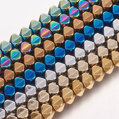 Electroplated Non-magnetic Synthetic Hematite Beads Strands, Polygon