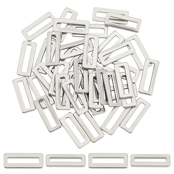 40Pcs 304 Stainless Steel Linking Rings, Rectangle