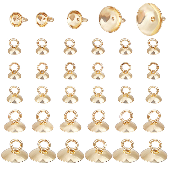 110шт. 5 размер 304 нержавеющая сталь бусины колпачок подвеска дужки, для изготовления стеклянного кулона