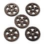 Walnut Wood Hollow Pendants, Gear Charms, Undyed