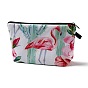 Flamingo Pattern Polyester  Makeup Storage Bag, Multi-functional Travel Toilet Bag, Clutch Bag with Zipper for Women
