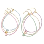 Colliers de perles de verre, coquille de trochide naturelle et breloques en alliage d'émail, papillon