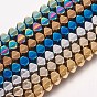 Electroplated Non-magnetic Synthetic Hematite Beads Strands, Polygon