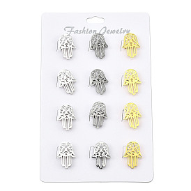 12 шт 3 цвета хамса рука 201 нержавеющая сталь броши для рюкзака одежды