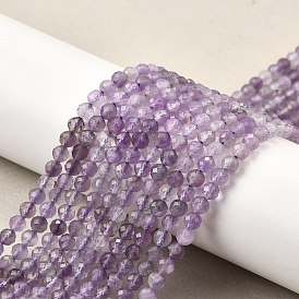 Природный аметист нитей бисера, граненые, круглые