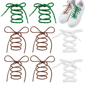 4 пар 3 моделей шнурков из полиэстера и вощеного шнура, круглые