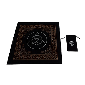 Flannelette Altar Tarot Tablecloth, with Velet Bags, Rectangle