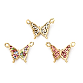 Форма бабочки 304 подвески из нержавеющей стали, со стразами, ионное покрытие (ip), реальный 14 k позолоченный