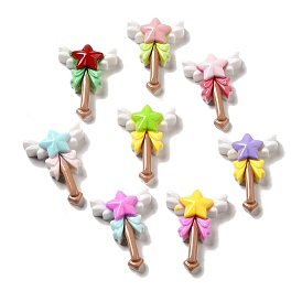 Opaque Resin Decoden Cabochons, Star Magic Wand