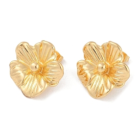 201 Stainless Steel Flower Stud Earrings, with 304 Stainless Steel Pin