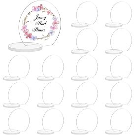 Acrylic Table Sign Holders, Blank Place Number Signs, for Wedding, Restaurant, Birthday Party Decorations, Flat Round