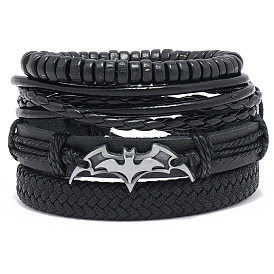 Minimalist Handmade Leather Bracelet - Vintage Black Multilayer DIY Woven Accessory