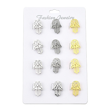 12 шт 3 цвета хамса рука 201 нержавеющая сталь броши для рюкзака одежды