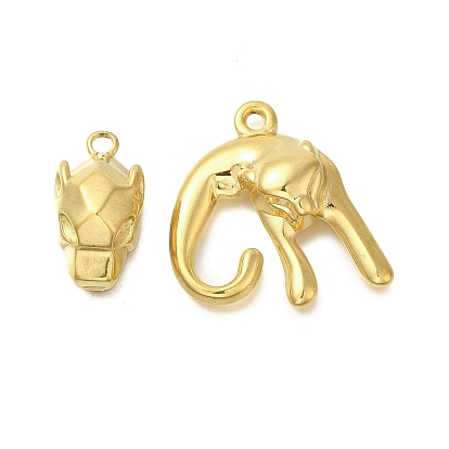 304 подвески из нержавеющей стали, золотые, леопард и кошка амулет