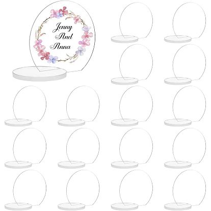 Acrylic Table Sign Holders, Blank Place Number Signs, for Wedding, Restaurant, Birthday Party Decorations, Flat Round
