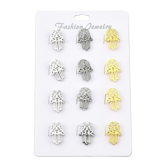 12 шт 3 цвета хамса рука 201 нержавеющая сталь броши для рюкзака одежды