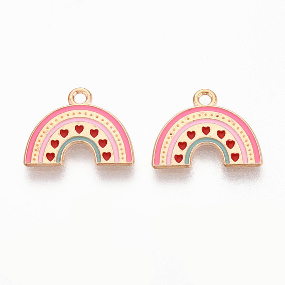 Подвески из эмали и сплава, радужное очарование, золотой свет