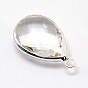 Silver Color Plated Brass Glass Teardrop Pendants