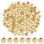 100Pcs Brass Grooved Beads, Nickel Free, Round