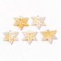 Natural Yellow Shell Charms, Maple Leaf