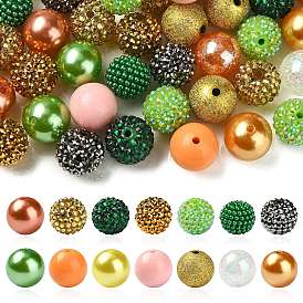 50 наборы для изготовления ювелирных изделий своими руками, включая прозрачные круглые акриловые бусины цвета AB с эффектом кракле, абс пластмасса имитация жемчужина круглые бусины