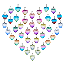 40pcs 10 Farben handgemachte Lampwork-Anhänger, Herzanhänger