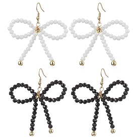 Bowknot Glass Beads Dangle Earrings for Women