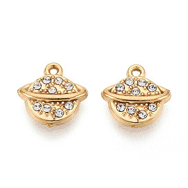 304 из нержавеющей стали амулеты горный хрусталь, прелести планеты, вакуумное покрытие pvd