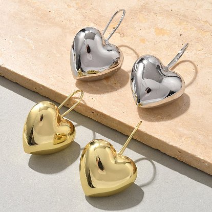 Сердце латунь болтаться серьги, без кадмия и без свинца, стойки покрытие