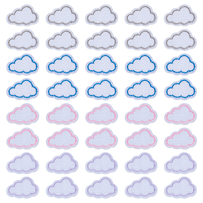 40 шт. 4 цветные полиэфирные тканевые заплатки, облако