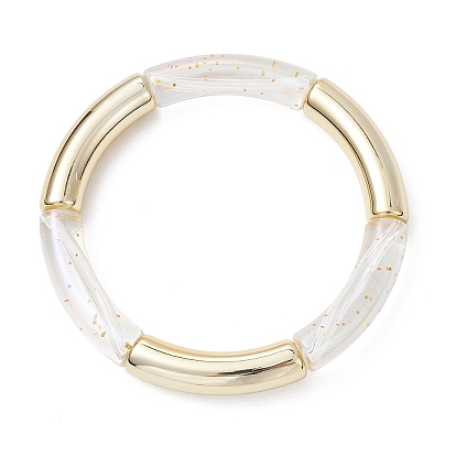 Акриловые бусины с уф-покрытием, эластичные браслеты для женщин, изогнутая трубка