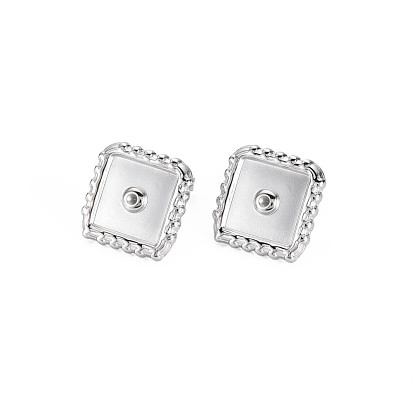304 Stainless Steel Rhombus Stud Earrings with Crystal Rhinestone for Woman