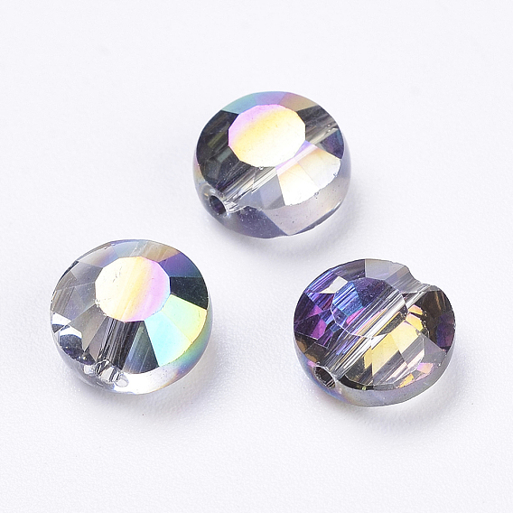 К 9 стекло, имитация Австрийские кристаллические шарики, класс AAA, к 9 стекло, граненые, плоско-круглые