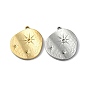 304 Настройки горный хрусталь из нержавеющей стали кулон, плоско-круглые