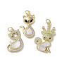 Латунные микро проложить кубического циркония подвески, без кадмия и без свинца, с оболочкой, форма оленя, лисы и кошки