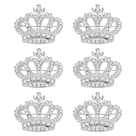 6 шт. брошь-корона с кристаллами и стразами, значок из сплава для рюкзака