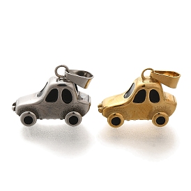 304 Stainless Steel Enamel Pendants, Car Charm