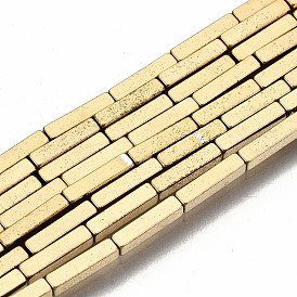 Electroplate Non-magnetic Synthetic Hematite Beads Strands, Cuboid