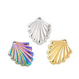 Ion Plating(IP) 304 Stainless Steel Pendants, Leaf Charm