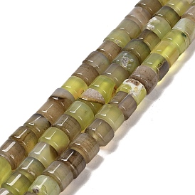 Natural Agate Beads Strands, Column, Dyed & Heated