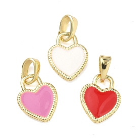 Латунь эмаль подвески, сердце прелести, долговечный, стойки покрытие, без свинца и без кадмия, реальный 18 k позолоченный