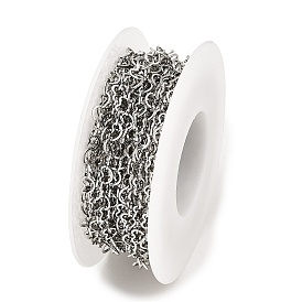 304 Stainless Steel Heart Chains, Soldered, with Spool