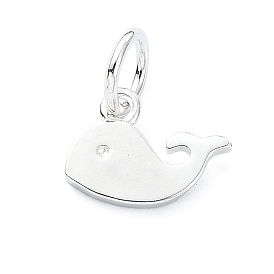 925 Sterling Silver Charms, Dolphin, with Jump Rings