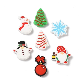Christmas Theme Silicone Focal Beads, Silicone Teething Beads