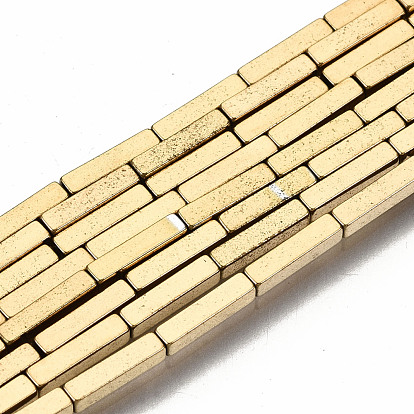 Electroplate Non-magnetic Synthetic Hematite Beads Strands, Cuboid