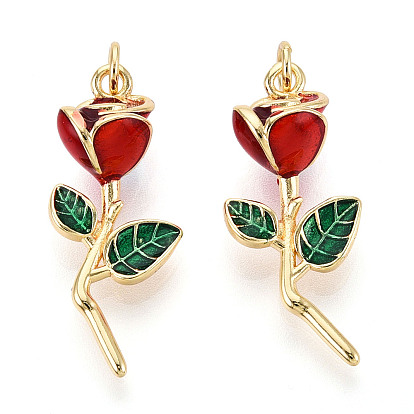 Латунь эмаль подвески, выросли прелести, с целью перехода в кольце, без кадмия, без никеля и без свинца, реальный 18 k позолоченный