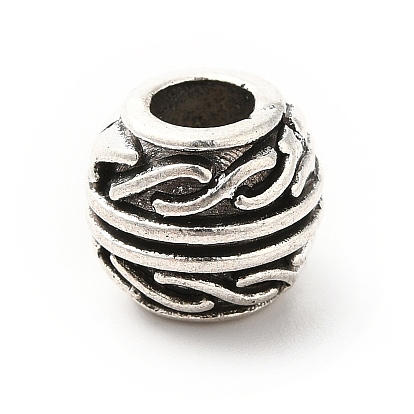 Tibetan Style Alloy European Beads, Large Hole Beads, Rondelle