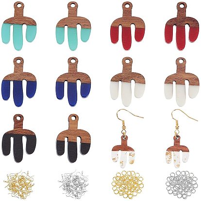 Наборы для самостоятельного изготовления сережек-подвесок в виде кактуса, 1 коробка 12 шт подвески из смолы и ореха, 60 шт. Железные крючки для сережек, 100шт кольца прыжок