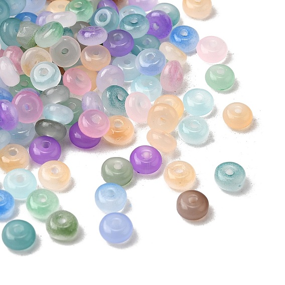 Окрашенные в духовке бусины из искусственного нефрита, рондель